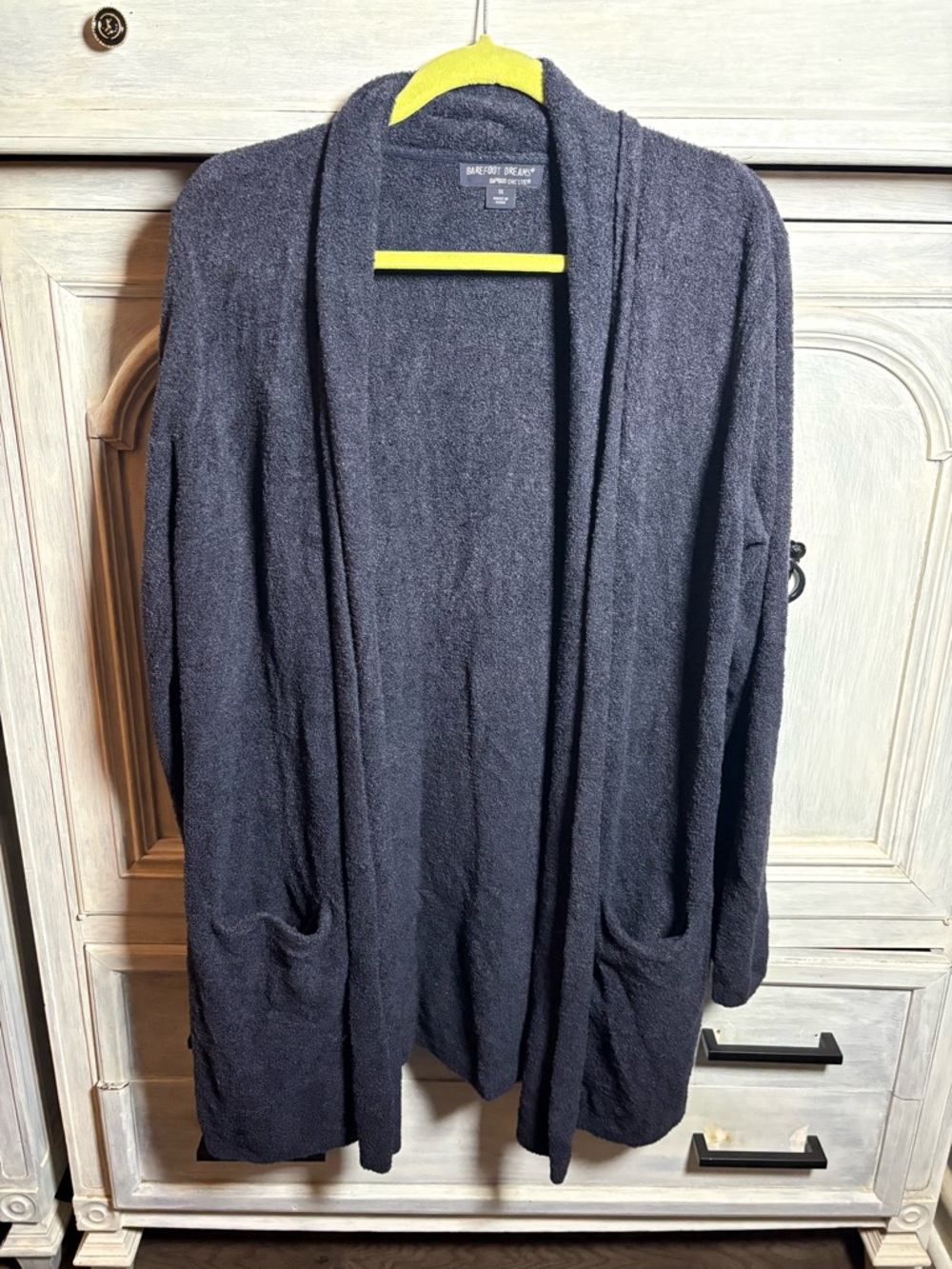 Barefoot Dreams Bamboo Essential Long Cardigan Navy Super Soft Coastal Lagenlook - Picture 3 of 8
